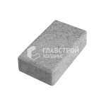 Тротуарная плитка Кирпич, серо-белая на камне, 6 см